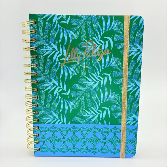 Lilly Pulitzer 2025 - Large 12 Month Agenda Planner Leaf Green Tropical NEW - Picture 1 of 7